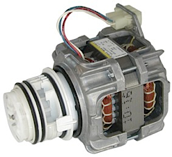 A Zanussi dishwasher wash pump that also serves as a drain pump